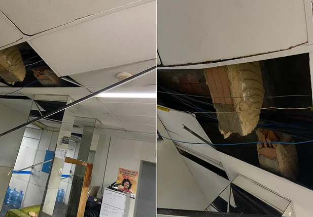 Teto da Semar desaba em Teresina