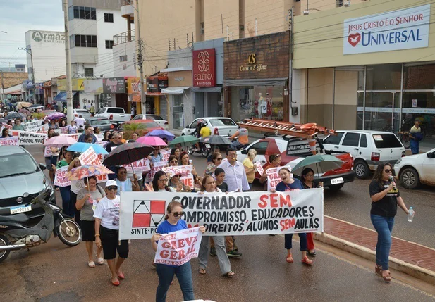 Protesto dos professores de Picos