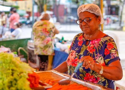 Vendedora Maria de Fátima no Sanatório Geral 2020