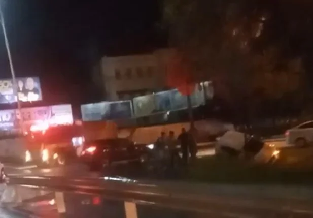 Local onde o carro ficou preso