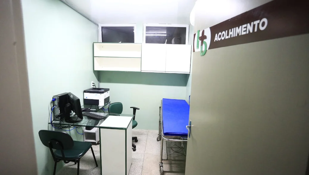 Sala de acolhimento do hospital do Dirceu
