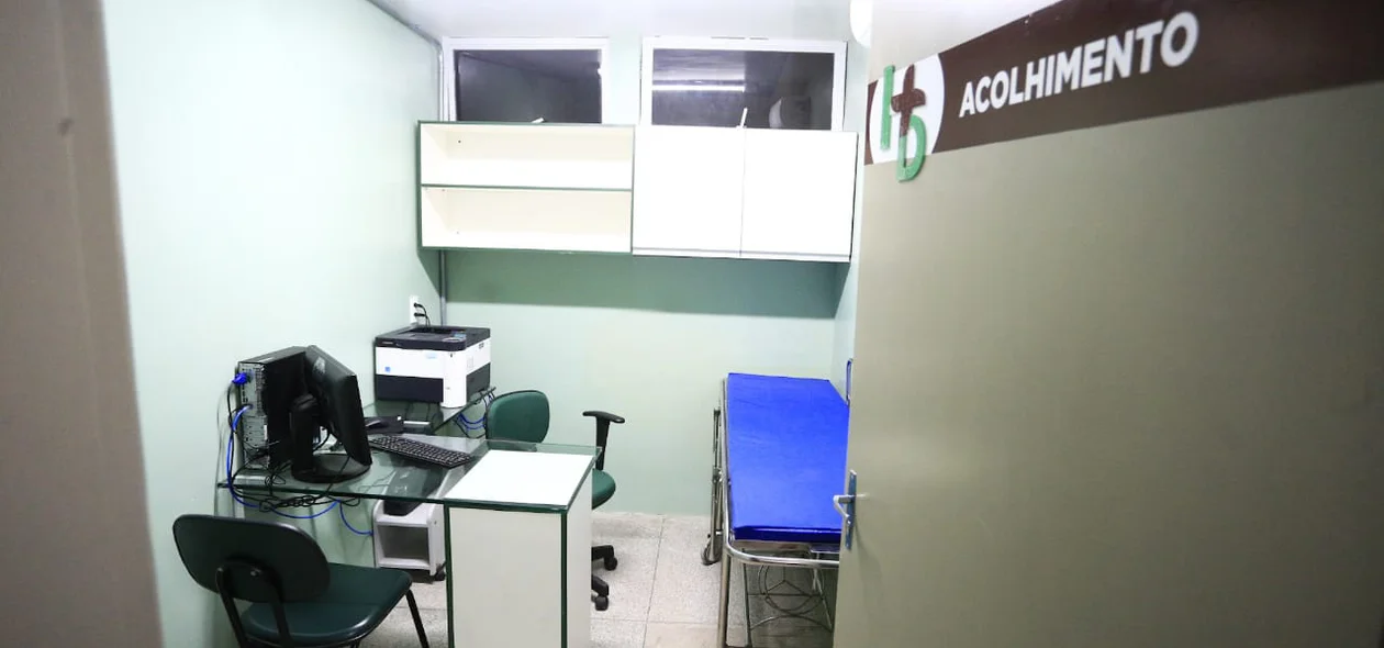 Sala de acolhimento do hospital do Dirceu
