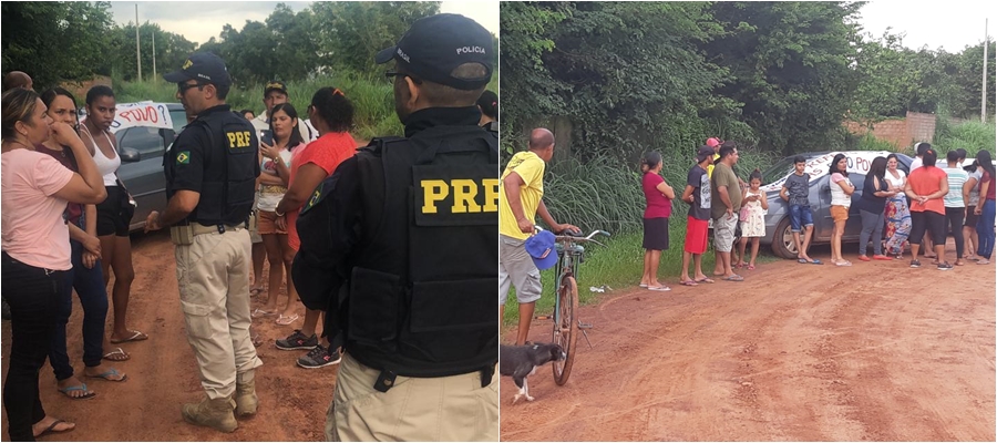 PRF acompanha protesto as margens da BR 343