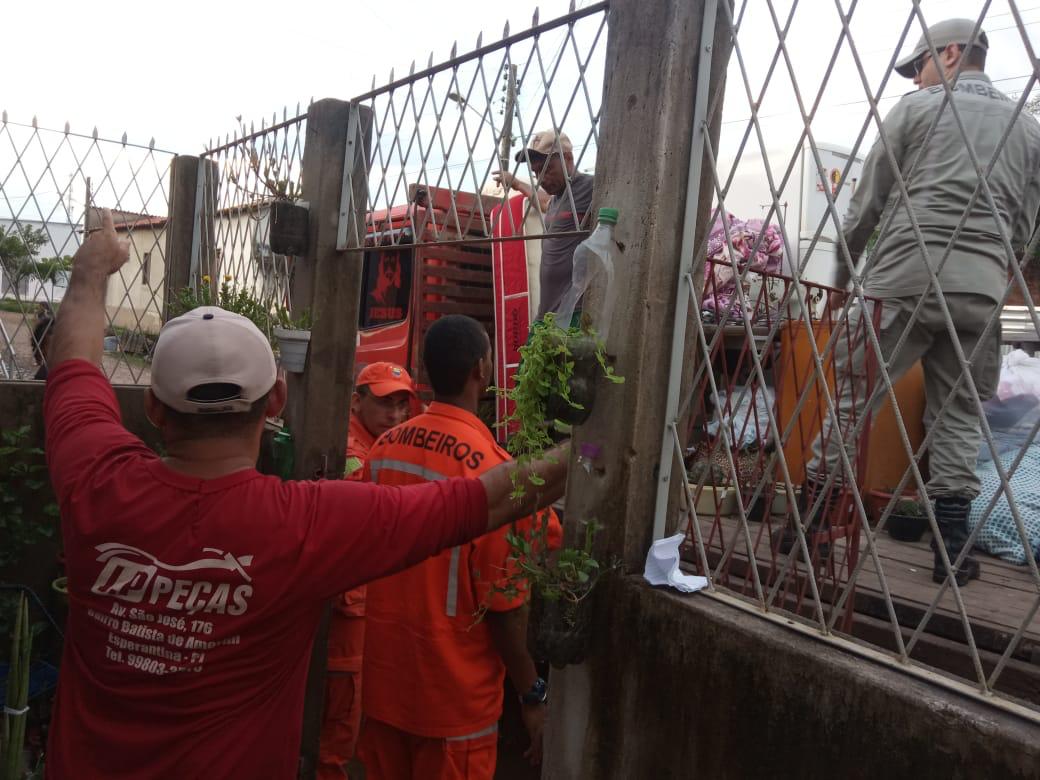 Bombeiros ajudam na retirada de famílias de áreas de risco de Esperantina