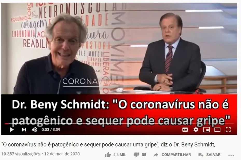 Médico da Unifesp divulga vídeo com informações falsas sobre coronavírus