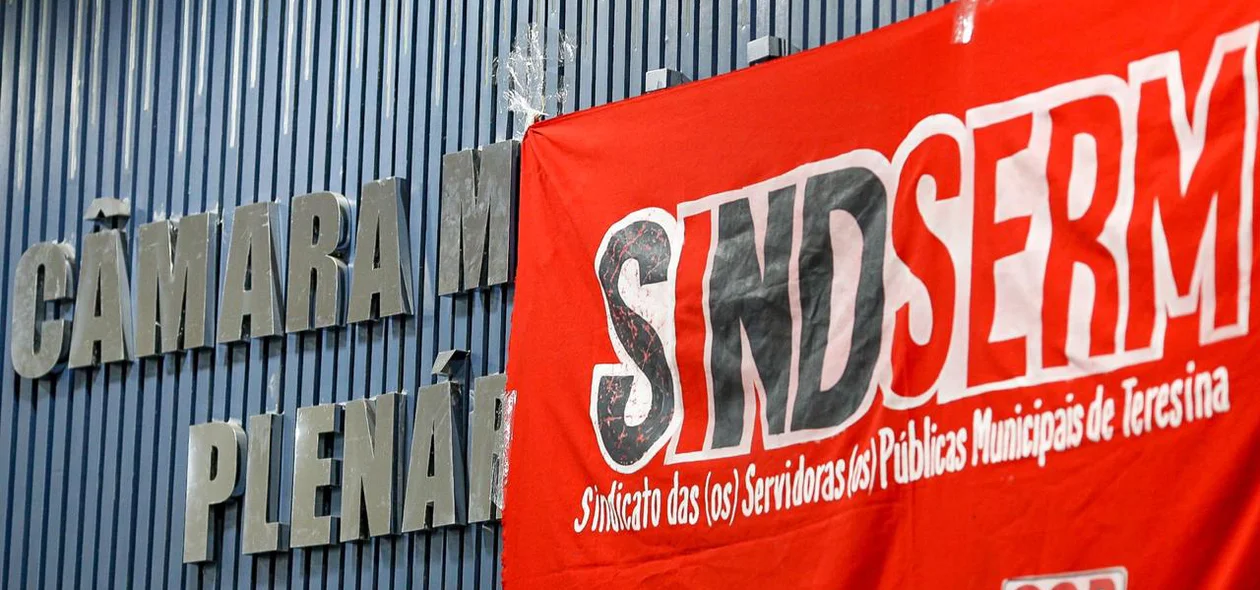 Professores estendem bandeira do sindicato na Câmara