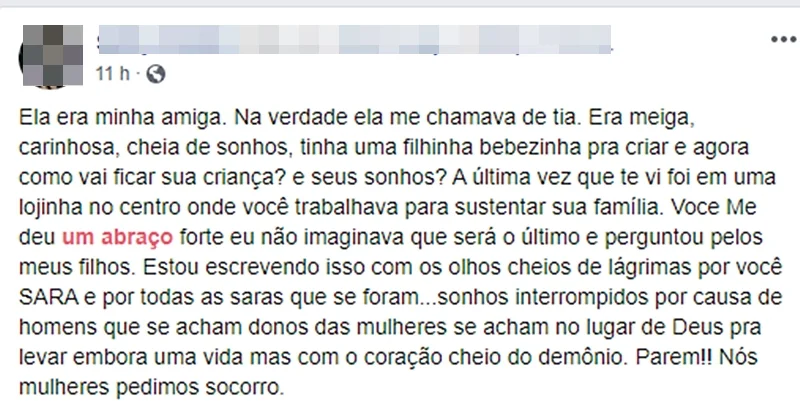 Amiga pede por Justiça
