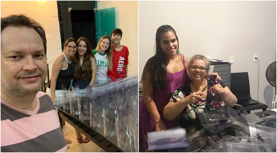 Famílias dos estudantes se unem na produção das máscaras