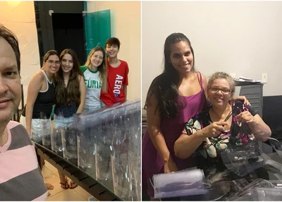 Famílias dos estudantes se unem na produção das máscaras