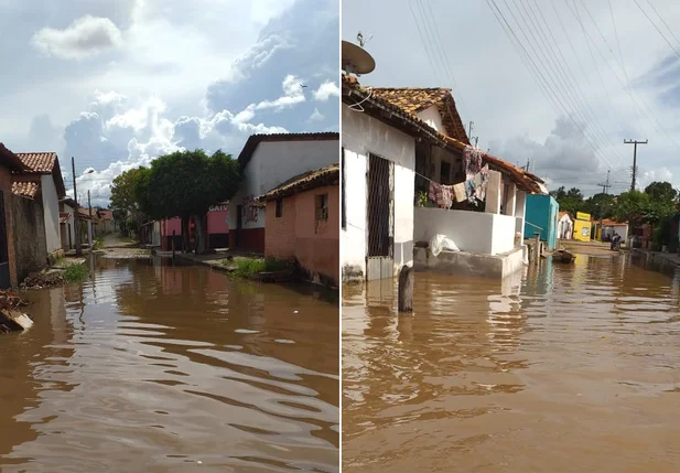 Ruas alagadas em Luzilândia