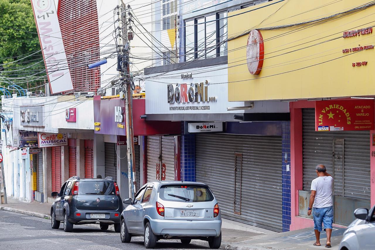 Centro de Teresina esvaziado após decreto municipal