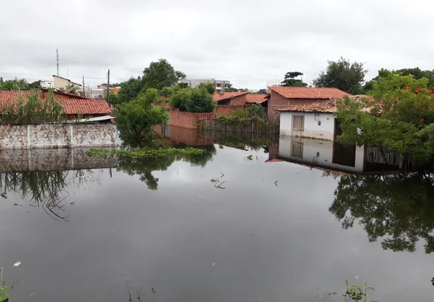 Rio Longá atinge mais de 8 metros e alaga casas em Esperantina 