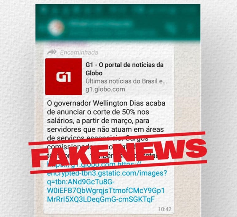 Fake News sobre corte de salários no governo de Wellington Dias