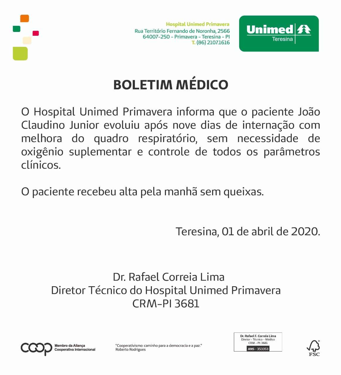 Boletim médico