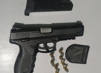 Pistola recuperada pela PM