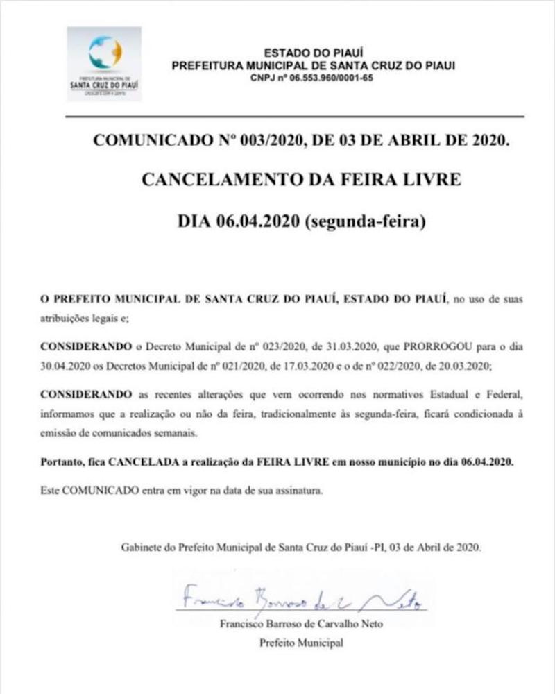 Decreto de Santa Cruz do Piauí
