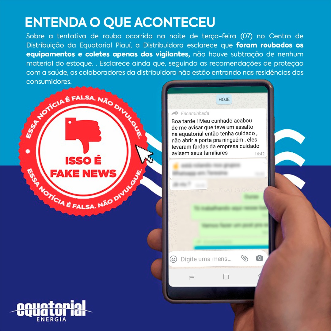 Informe divulgado pela Equatorial Piauí