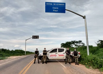 Barreira sanitária realizada pela Polícia Militar