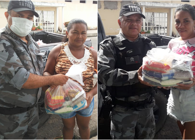 Policiais do 9 Batalhão de Polícia Militar realizam ação social
