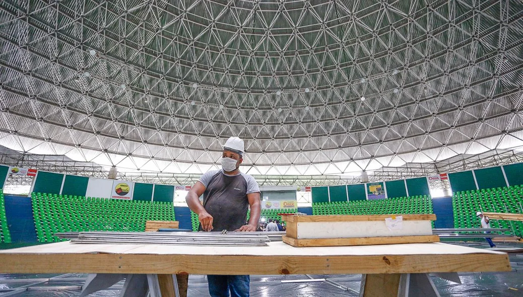 Ginásio Verdão é preparado para abrigar hospital de campanha