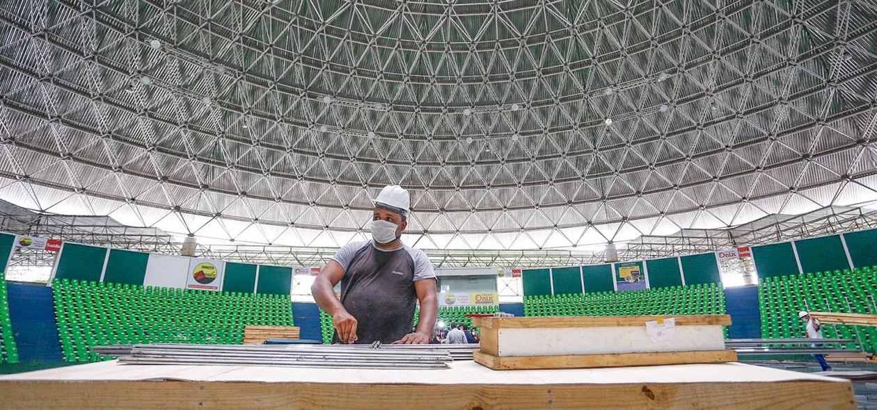 Ginásio Verdão é preparado para abrigar hospital de campanha