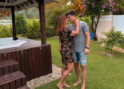 Nadine com o seu namorado Tiago