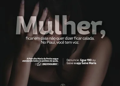 Banner da Secretaria de Segurança Pública sobre a violência contra a mulher