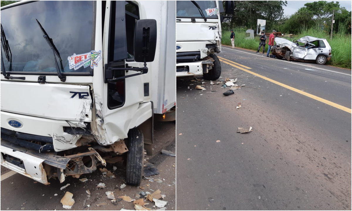 Acidente fatal entre caminhão e carro na BR 316