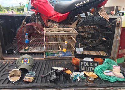 Material apreendido pela Polícia Militar
