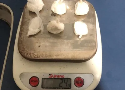 Cocaína apreendida pelos policiais
