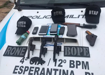 Material encontrado com o suspeito