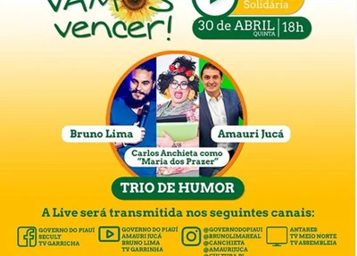 Trio de humor se apresenta em live