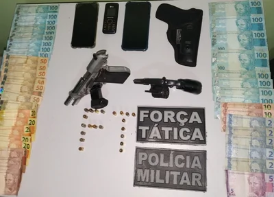 Objetos encontrados com o suspeito