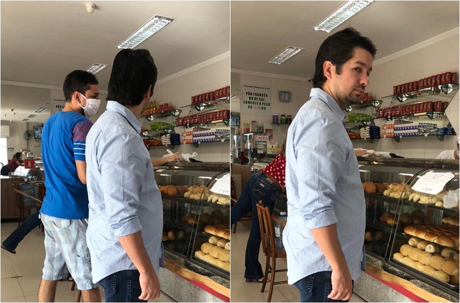 Samuel Silveira é flagrado sem máscara em padaria na zona leste de Teresina
