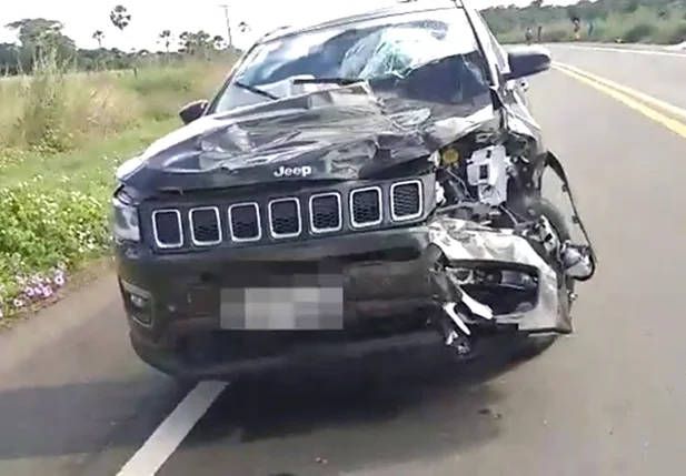 Veículo envolvido no acidente na BR 316