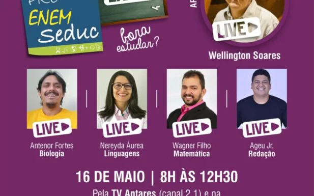Quarta Revisão Pré-Enem Live acontece no próximo sábado