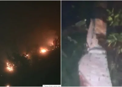 Avião explodiu logo após a queda no Ceará
