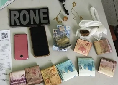 Material encontrado com acusado