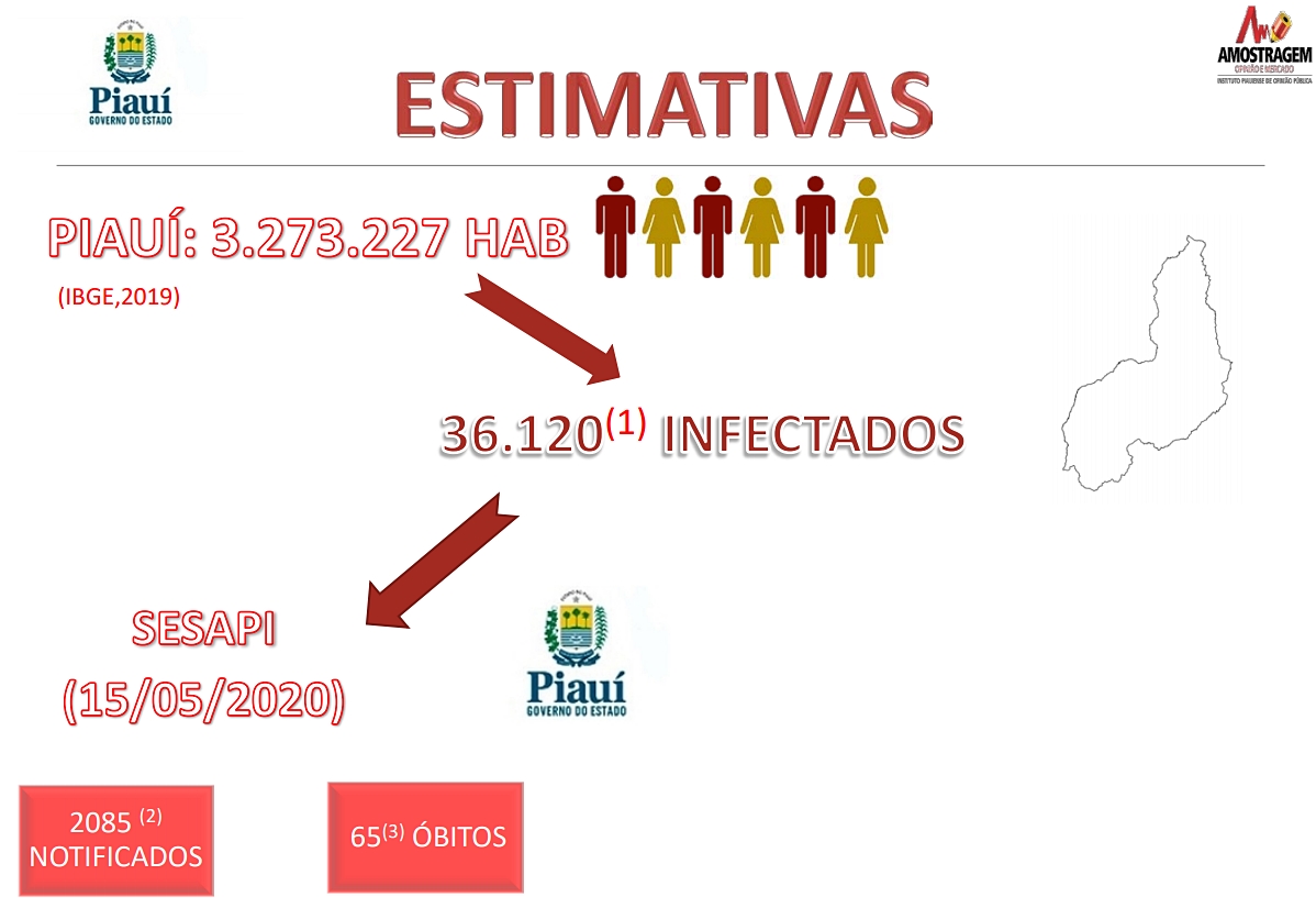 Estimativas de casos de covid-19 no Piauí