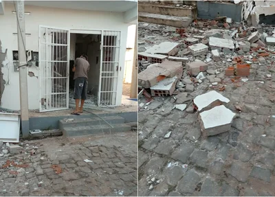 Terminal do Bradesco ficou totalmente destruído