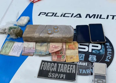 Material apreendido com o acusado
