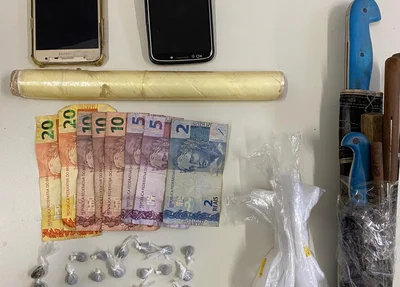 Material apreendido pela polícia