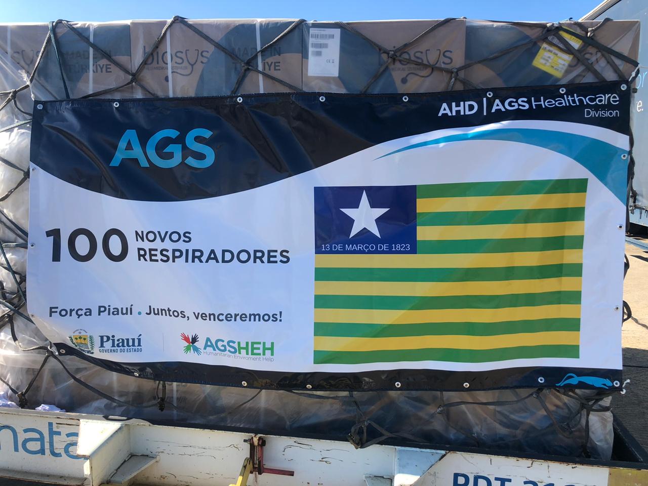 Lote de respiradores comprados pelo Governo do Piauí