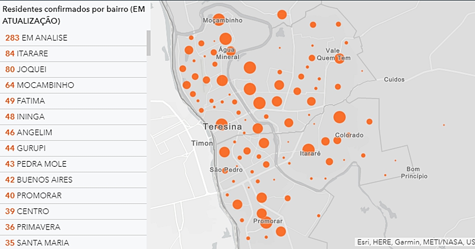 Painel de Monitoramento mostra dados sobre bairros