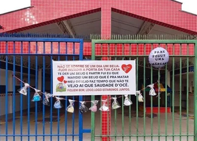 Creche municipal faz doação de máscaras