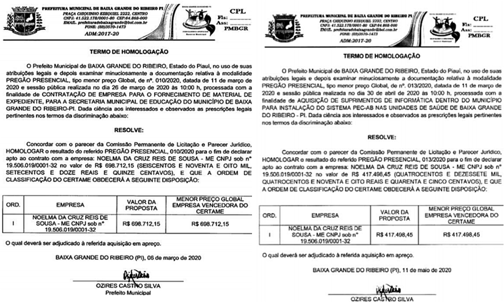 Contratações da empresa Noelma Cruz