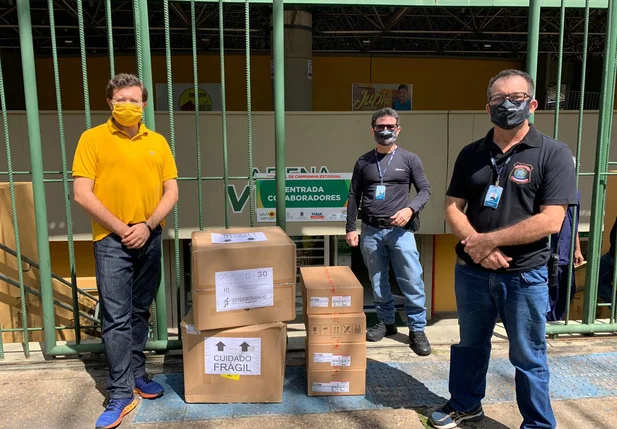 Máscaras doadas pelo Tribunal Regional do Trabalho