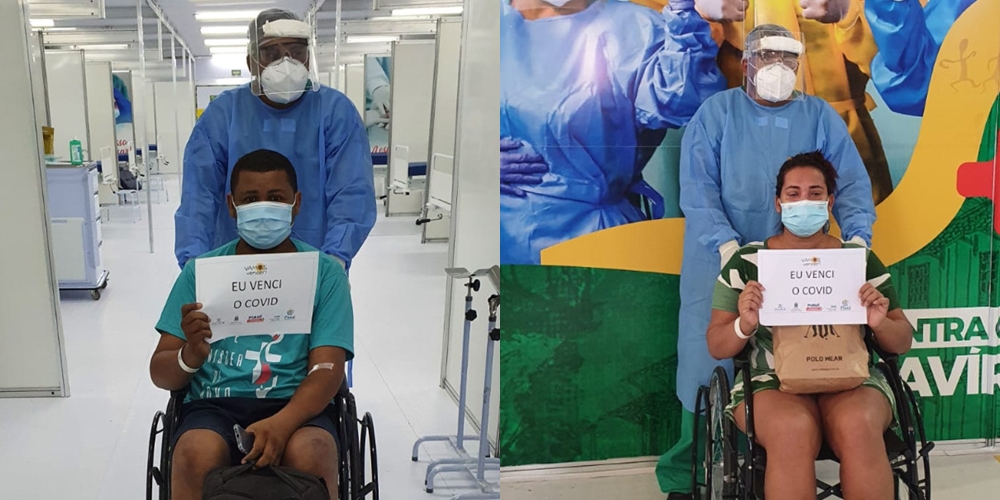Dois pacientes recebem alta do Hospital de Campanha do Verdão