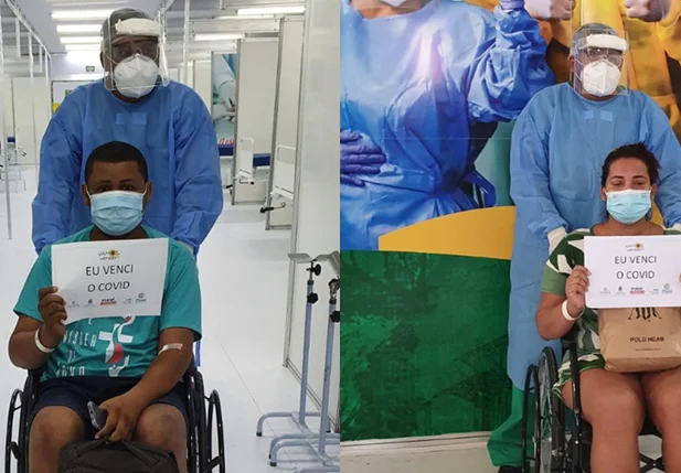Dois pacientes recebem alta do Hospital de Campanha do Verdão