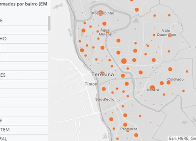 Dados do painel de monitoramento da Prefeitura Municipal de Teresina